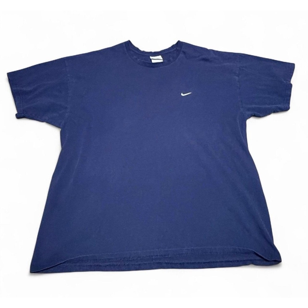 Nike Mini Swoosh T Shirt Mens XXL Navy Blue Y2K 2000s Basic Logo Tee
